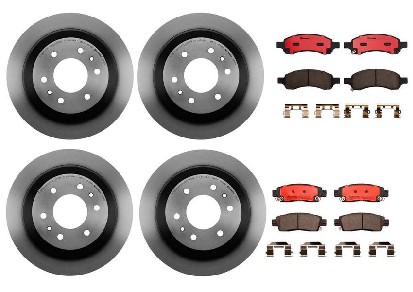 SAAB Brakes Kit - Pads & Rotors Front and Rear (325mm/325mm) (Ceramic) 19178358 - Brembo 3119530KIT